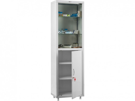 Медицинский шкаф HILFE 1655x500x320 со стеклянными полками МД 1 1650/SG в наличии